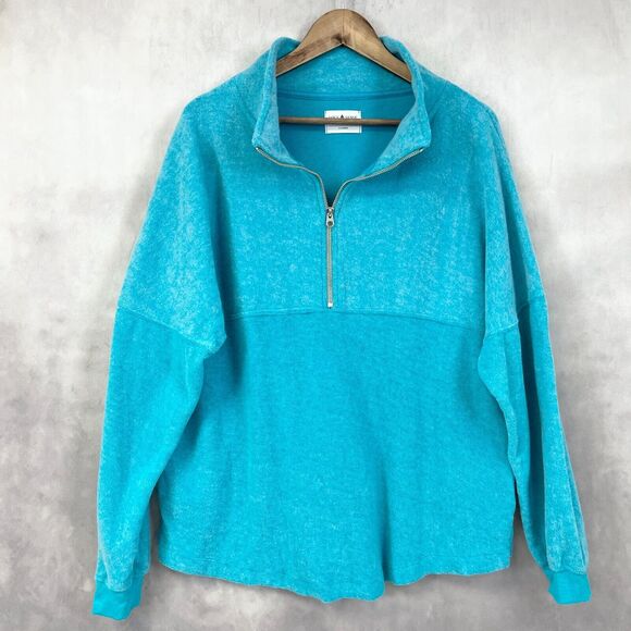 Soft Serve Womens 1/4 Zip Pullover Sweater Size XLarge Sweatshirt Cloud Cotton - Picture 1 of 11